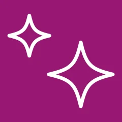 Icon of two stars on a ube-colored background