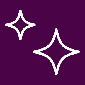 Icon of two stars on a plum-colored background