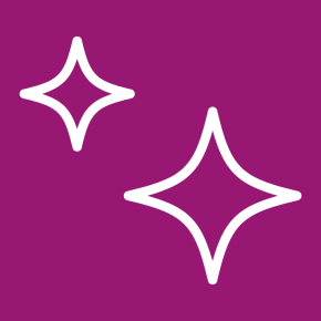 Icon of two stars on a ube-colored background