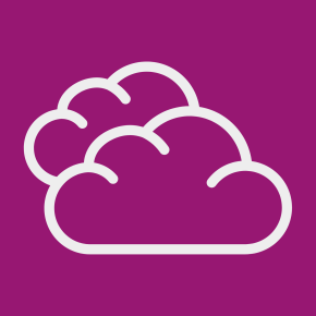 Icon of clouds on a ube colored background