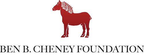 Red horse above text that reads "Ben B. Cheney Foundation"