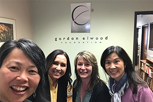 Philanthropy Northwest staff visiting the Gordon Elwood Foundation in their offices.