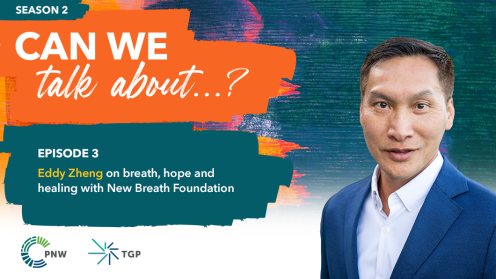 Featured image for Episode 3 of Can we talk about with headshot of Eddy Zheng to the right