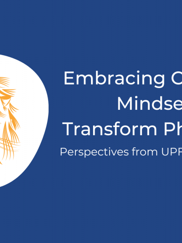 Featured Image with blue background, white text, and illustration of lion. Title: Embracing Courageous Mindsets to Transform Philanthropy. Perspectives from UPF's 2023 conference.