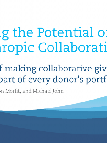 Releasing the Potential of Philanthropic Collaborations Report Cover