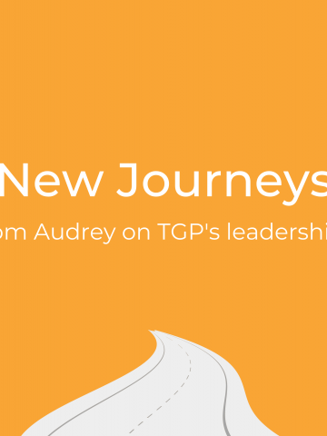 Featured image: New Journeys. A note from Audrey on TGP's leadership transition. 