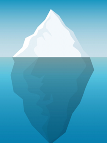 Image of iceberg half submerged