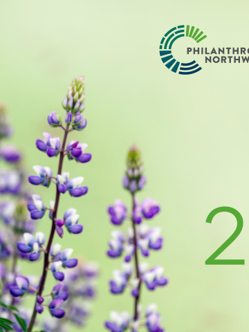 Light green background with budding, purple flowers in the left corner and the words "2022 Annual Report" on the right side.