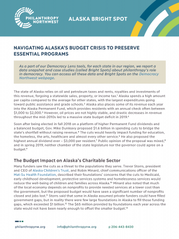 Thumbnail of Alaska Bright Spot: Navigating Alaska’s Budget Crisis to Preserve Essential Programs