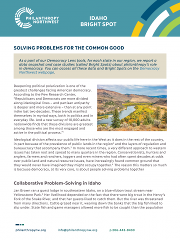 Thumbnail of Idaho Bright Spot: Solving Problems for the Common Good
