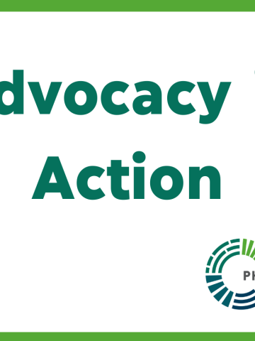 Web banner with event title: Advocacy in Action and a megaphone icon and the Philanthropy Northwest logo