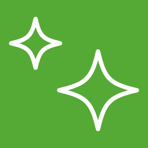 Two star icons on a grass-colored background